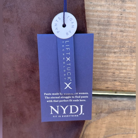 NWT NYDJ Faux suede basic Leggings, chocolates/brown, 12P - Picture 6 of 11